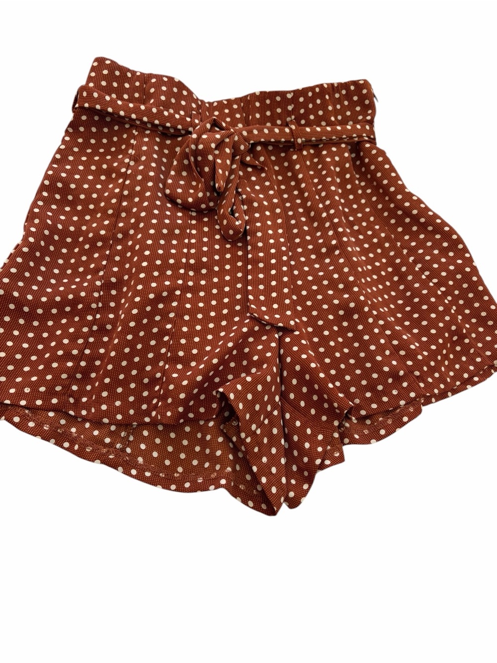 Veronica M Rust Polka Dot High Waist Shorts